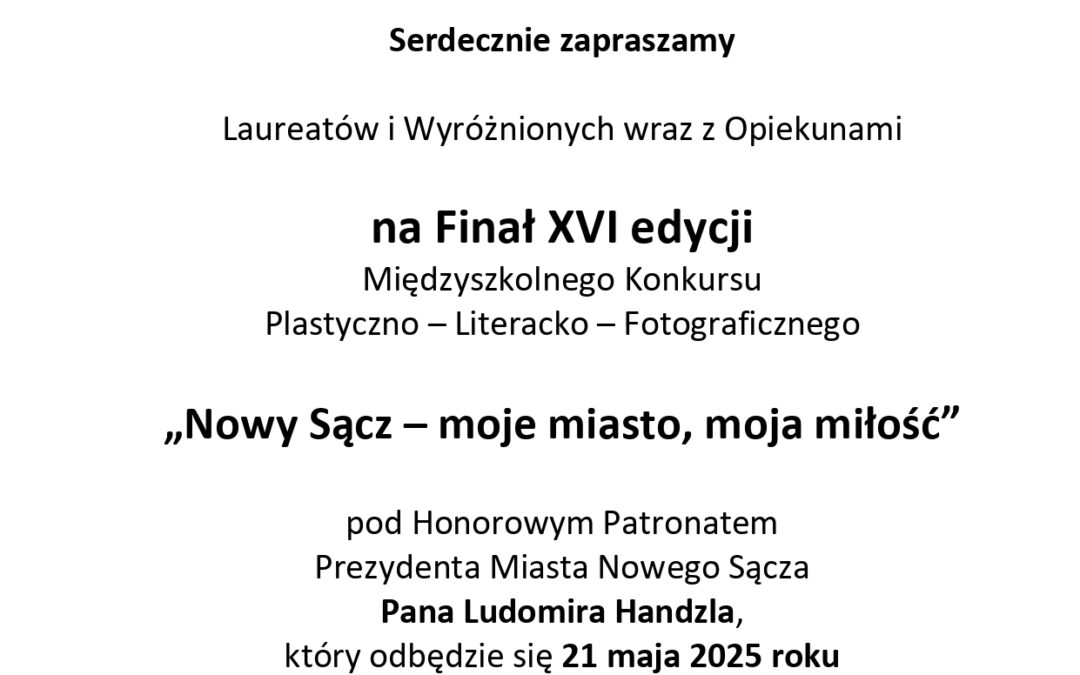Wyniki konkursu „Nowy Sącz – moje miasto, moja miłość”